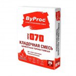Кладочная смесь ByProc MMW-070 цементная термостойкая 25 кг, 48 шт/поддон Кладочная смесь ByProc MMW-070 цементная термостойкая 25 кг, 48 шт/поддон