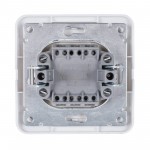 Выключатель для скрытой проводки, двухклавишный, белый, шт