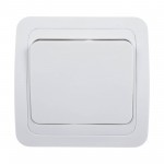 Выключатель для скрытой проводки, одноклавишный, белый, шт
