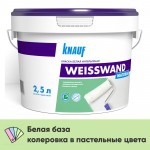 Краска Knauf Вайсванд моющаяся для стен и потолков белая матовая, база, 4 кг/2,5 л, шт