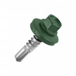 Саморез кровельный сверло 5,5х19 мм металл-металл RAL 6005 зеленый мох, 250 шт/упак