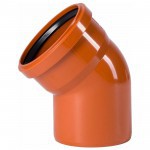 Отвод для наружной канализации 45 градусов ПП 160 мм, шт