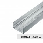 Профиль направляющий ПН 75х40х3000 мм оцинкованный 0,45 мм, шт