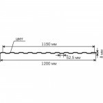 Профнастил С-8 оцинкованный ТУ 0,4 мм 1200х2000 мм, шт