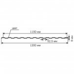 Профнастил С-8 ПЭ Ral 7024 серый графит ТУ 0,4 мм 1200х2000 мм, шт