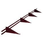 Снегозадержатель трубчатый Snegos Эконом 4 опоры 2 трубы Ral 3005 винно-красный 1,2 мм 3 м, шт Снегозадержатель трубчатый Snegos Эконом 4 опоры 2 трубы Ral 3005 винно-красный 1,2 мм 3 м, шт