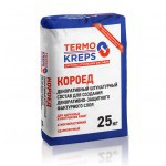 Штукатурка декоративная Термокрепс Короед, зерно 1,5 мм, серая, 25 кг, шт Штукатурка декоративная Термокрепс Короед, зерно 1,5 мм, серая, 25 кг, шт