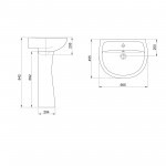 Раковина Santeri Версия с переливом, без пьедестала, шт