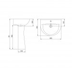 Раковина Santeri Виктория с переливом, без пьедестала, шт