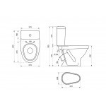 Унитаз-компакт Santeri Форвард белый, с арматурой и сиденьем, косой выпуск, шт