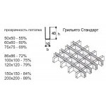 Элемент для потолка Грильято 100х100х40х10 мм направляющая 0,6 м металлик серебро, шт