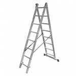 Лестница алюминиевая универсальная, двухсекционная, 8 ступеней, шт Лестница алюминиевая универсальная, двухсекционная, 8 ступеней, шт