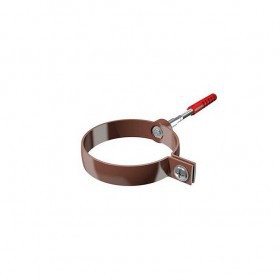 Хомут трубы металлический 140 мм ТехноНиколь/Verat 125/82 мм Ral 8017 коричневый, 60 шт/упак