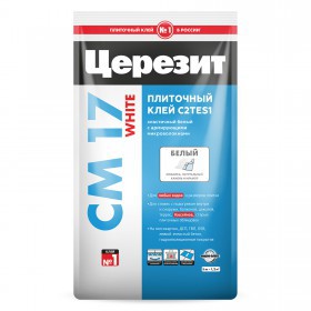 Клей Церезит CM 17 White C2TES1 эластичный для мозаики и мрамора белый 5 кг, шт
