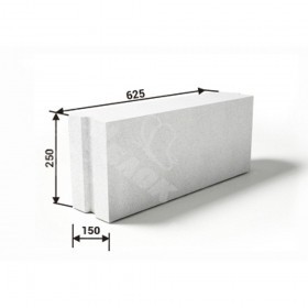 Газобетонный блок ИНСИ-БЛОК перегородочный D500 625х150х250 мм (80 шт/под; 1,875 м3/под), поддон
