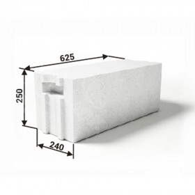 Газобетонный блок ИНСИ-БЛОК стеновой D500 625х240х250 мм (48 шт/под; 1,8 м3/под), поддон