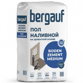 Наливной пол Bergauf Boden Zement Medium быстротвердеющий на цементной основе 20 кг, шт