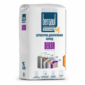 Штукатурка декоративная Bergauf Dekor Короед, зерно 2,5 мм, белая, 25 кг, шт