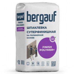 Шпаклевка полимерная Bergauf Finish Polymer финишная белая, слой 0,5-3 мм, 20 кг, шт
