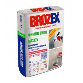 Шпаклевка гипсовая Brozex WR-65 Финиш Гипс финишная, слой 0,2-5 мм, 17 кг, шт