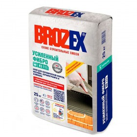 Клей Brozex KS-111 Усиленный Фибро C1TS1 эластичный для плитки и керамогранита 25 кг, шт