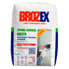 Шпаклевка гипсовая Brozex WR-80 Прима Финиш финишная, слой 0,2-5 мм, 17 кг, шт