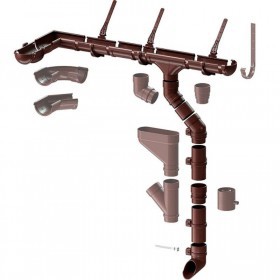 Соединитель желоба Docke Lux 140/100 мм Ral 8019 шоколад, шт