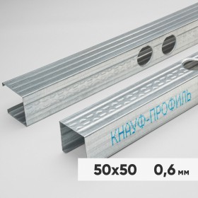 Профиль стоечный ПС Кнауф 50х50х3000 мм оцинкованный 0,6 мм, шт
