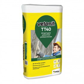 Штукатурка цементная Weber.Vetonit ТТ40 универсальная 25 кг, шт