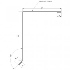 Ветровая планка 95х120х2000 мм 0,4 мм оцинкованная, шт
