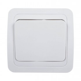Выключатель для скрытой проводки, одноклавишный, белый, шт