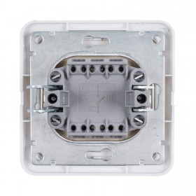 Выключатель для скрытой проводки, одноклавишный, белый, шт