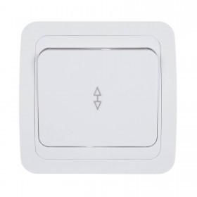 Выключатель проходной для скрытой проводки, одноклавишный, белый, шт