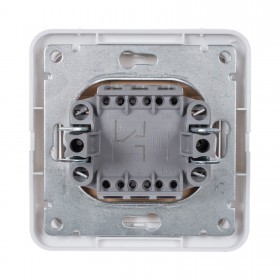 Выключатель проходной для скрытой проводки, одноклавишный, белый, шт