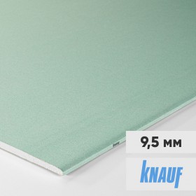 Гипсокартон влагостойкий Knauf ГКЛВ 2500х1200х9,5 мм, лист