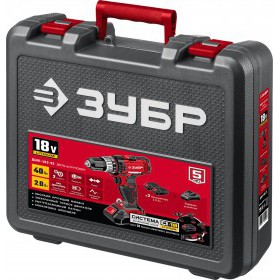 Дрель-шуруповерт Зубр 18 В, 2 АКБ, 2 Ач, в кейсе ДШЛ-185-22