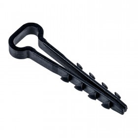 Дюбель-хомут 5-10 мм нейлон черный для плоского кабеля, 100 шт/упак