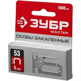 Скобы тип 53, 6мм, 1000 шт. ЗУБР, упак