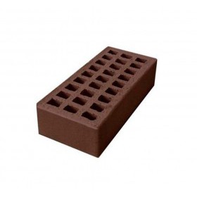 Кирпич керамический лицевой РКЗ одинарный пустотелый 1НФ М125 Шоколад (680 шт/пал), паллет