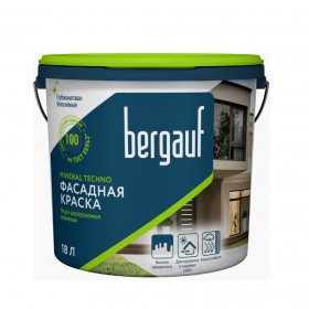 Краска Bergauf Mineral Techno фасадная акриловая глубокоматовая, база А, 18 л, шт