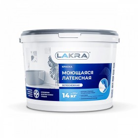 Краска Лакра Моющаяся латексная белоснежная 14 кг, шт