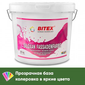 Краска силоксановая Bitex Siloxan Fassadenfarbe для фасадов, база 3, 20 кг, шт