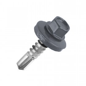 Саморез кровельный сверло 5,5х19 мм металл-металл RAL 7024 графитовый серый, 250 шт/упак