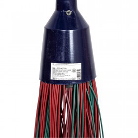 Метла полипропиленовая с черенком круглая, 3 кольца, 400х90х1500 мм