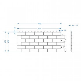 Панель фасадная Docke Berg под кирпич кирпичный 1032х460 мм (0,48 м2), шт