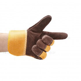 Перчатки спилковые комбинированные утепленные искусственный мех, пара