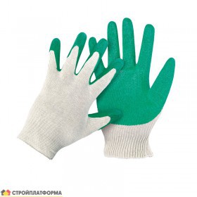 Перчатки х/б обливная ладонь с латексом, пара