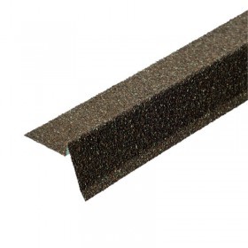 Планка торцевая с гранулятом, коричнево-зеленый 75х25х65х5 мм, 1,25 м, шт