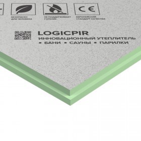 Плита теплоизоляционная Технониколь LOGICPIR Баня Ф/Ф Г1 1190х590х30 мм, 8 шт/упак