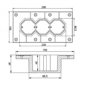 Подрозетник звукоизоляционный Ультракустик, на 3 поста, шт